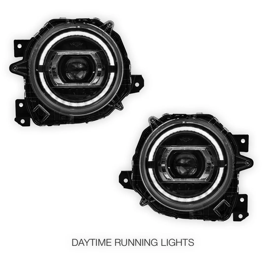 Suzuki Jimny JB74 (2019 - 2025) AMG G63 Style LED DRL Projector Headlights LH + RH - Image 6
