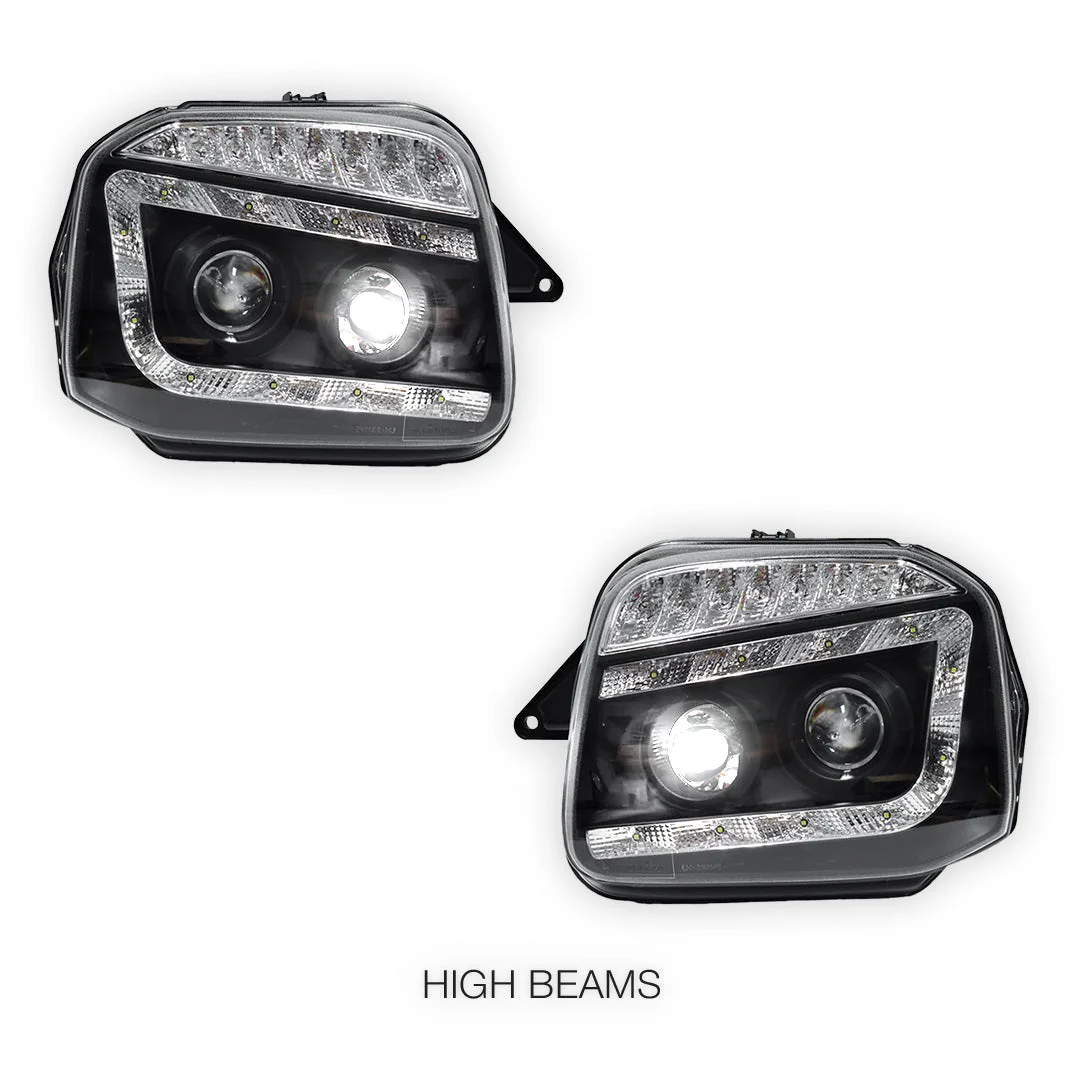 Suzuki Jimny SN413 (1999 - 2018) LED DRL Projector Headlights with LED Indicator LH + RH - Image 2