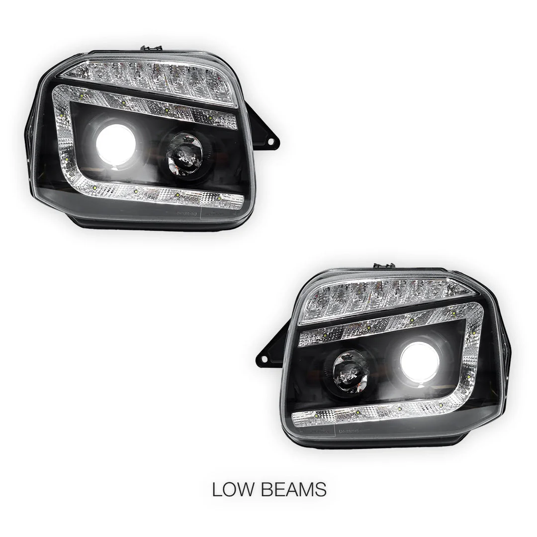 Suzuki Jimny SN413 (1999 - 2018) LED DRL Projector Headlights with LED Indicator LH + RH - Image 4