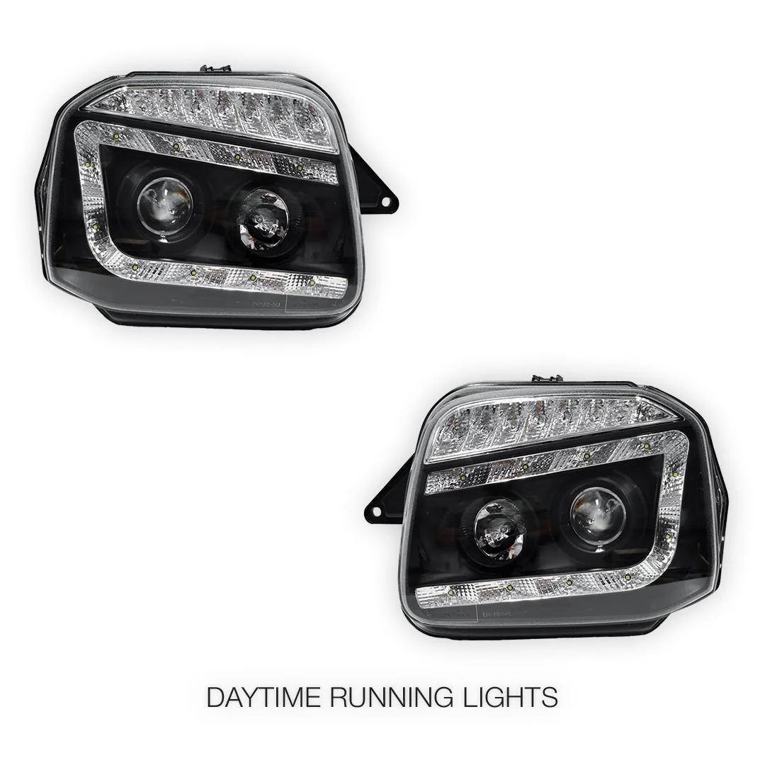 Suzuki Jimny SN413 (1999 - 2018) LED DRL Projector Headlights with LED Indicator LH + RH - Image 5