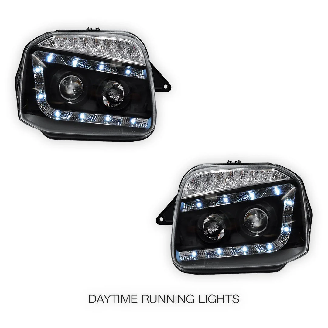 Suzuki Jimny SN413 (1999 - 2018) LED DRL Projector Headlights with LED Indicator LH + RH - Image 6