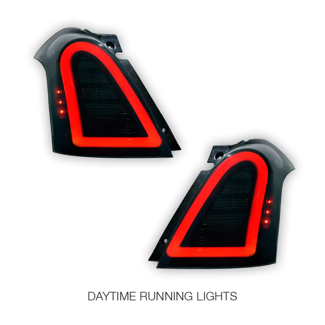 Suzuki Swift EZ (2004 - 2010) Smoked 3D Full LED Stripe Bar Tail Lights LH + RH - Image 2