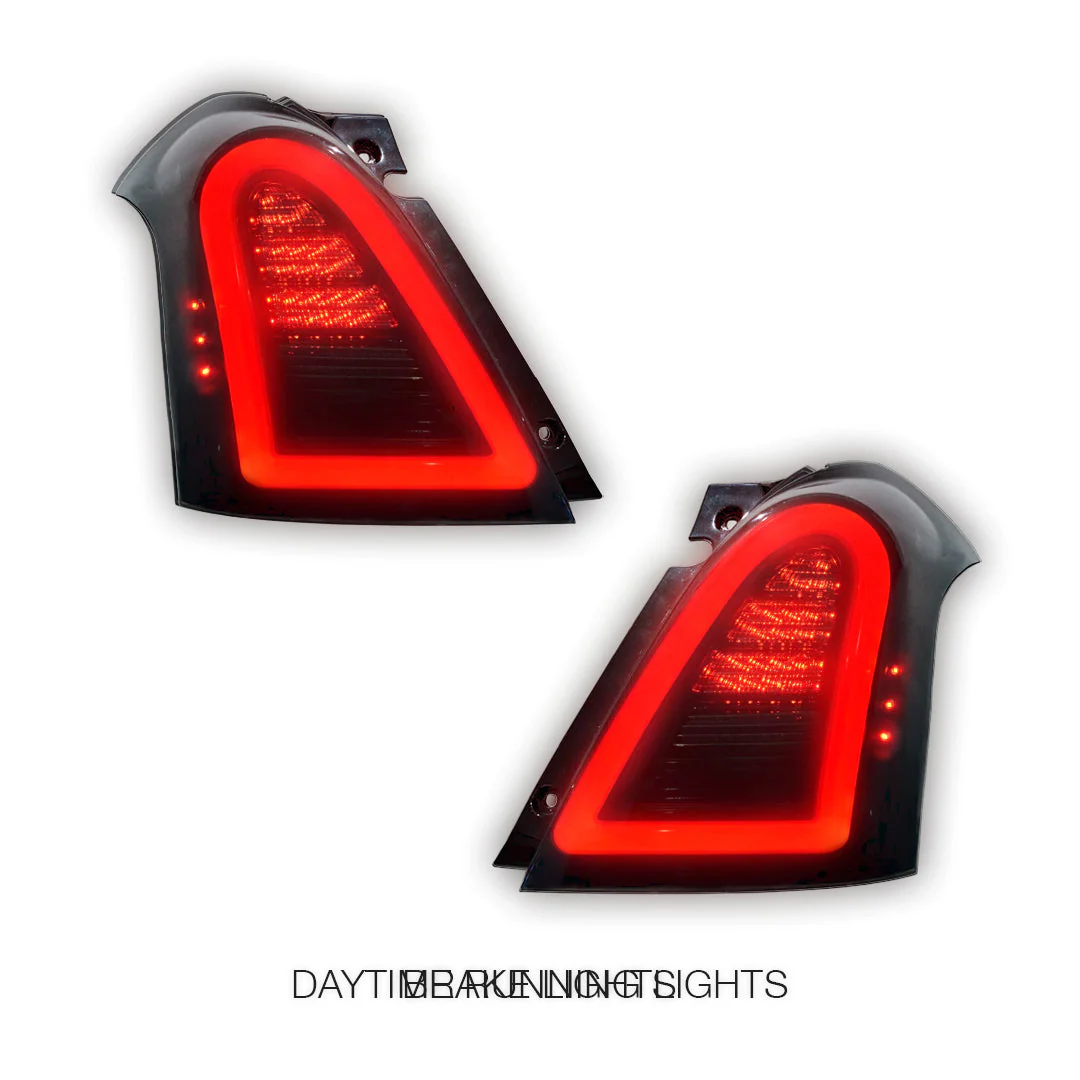 Suzuki Swift EZ (2004 - 2010) Smoked 3D Full LED Stripe Bar Tail Lights LH + RH - Image 3