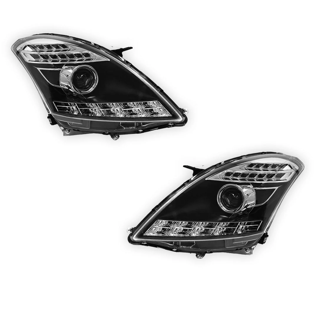 Suzuki Swift FZ (2011 - 2017) Black LED DRL Projector Headlights LH + RH - Image 12