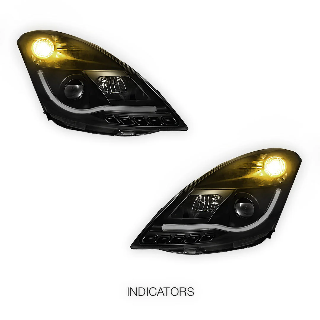 Suzuki Swift FZ (2011 - 2017) Black LED DRL Projector Headlights LH + RH - Image 3