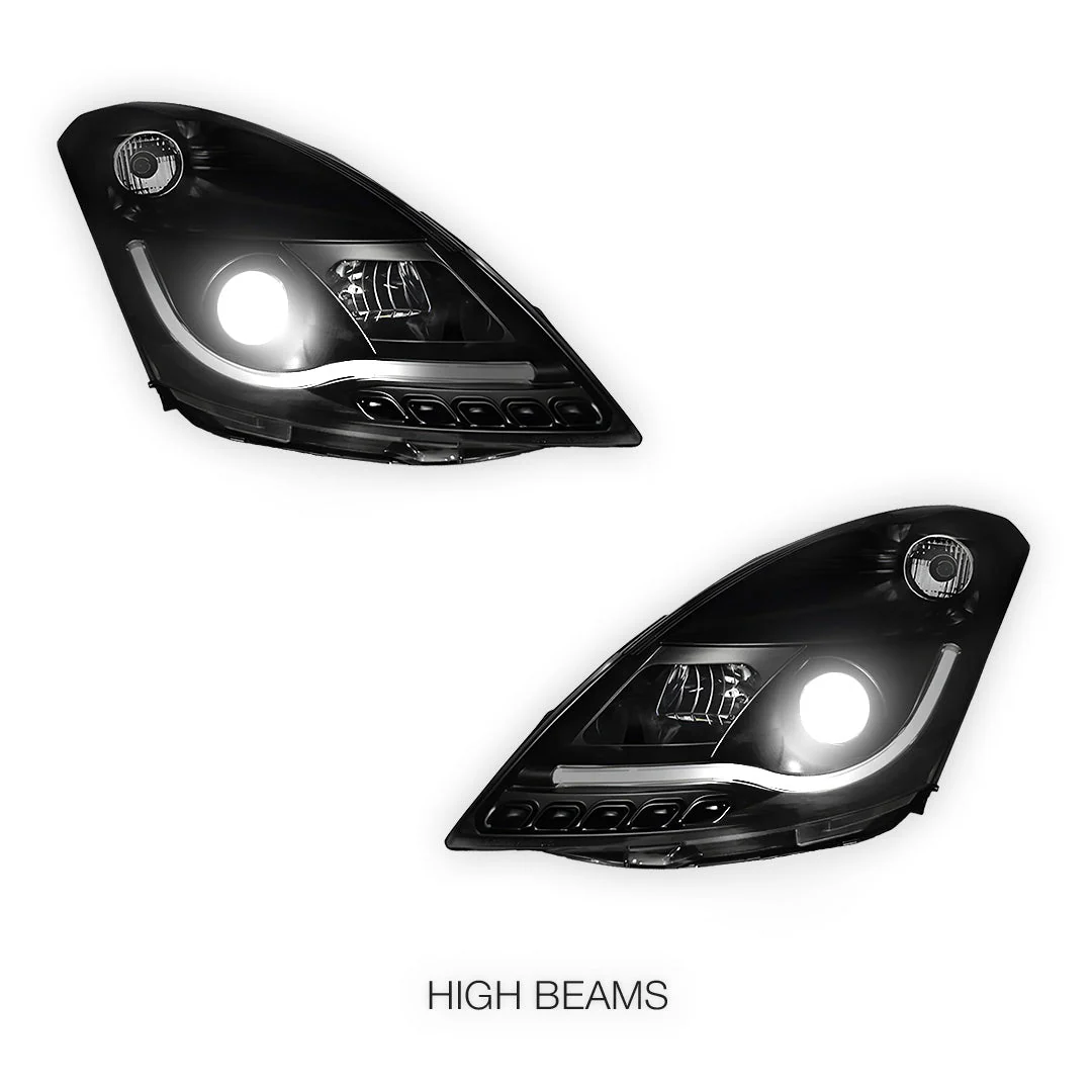Suzuki Swift FZ (2011 - 2017) Black LED DRL Projector Headlights LH + RH - Image 4