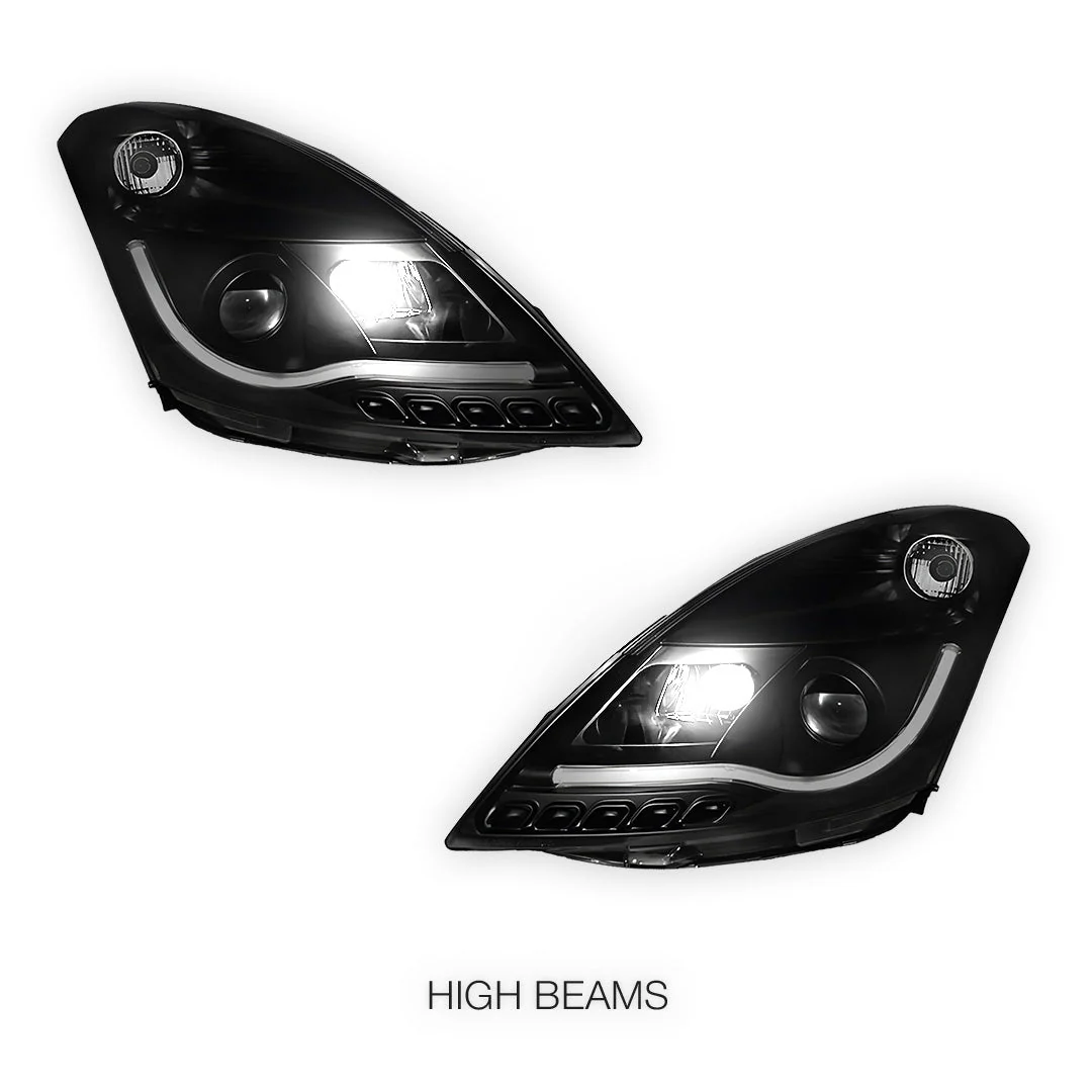 Suzuki Swift FZ (2011 - 2017) Black LED DRL Projector Headlights LH + RH - Image 5