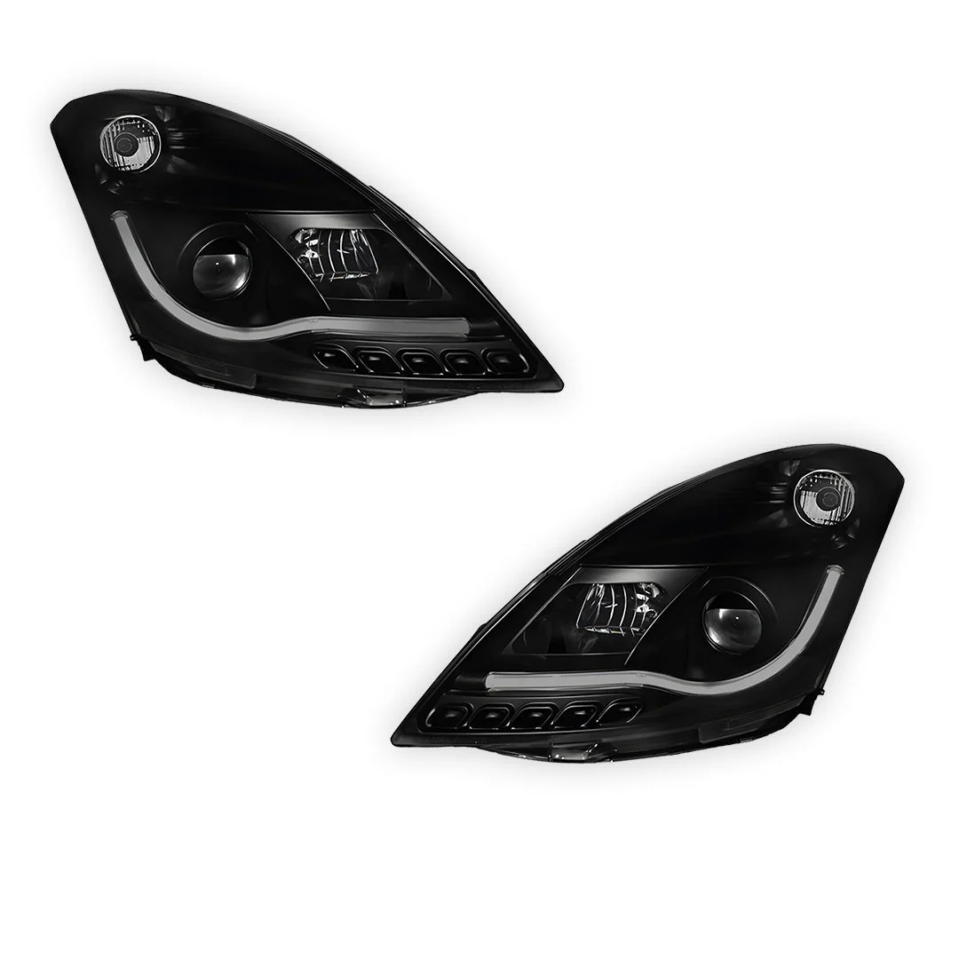 Suzuki Swift FZ (2011 - 2017) Black LED DRL Projector Headlights LH + RH - Image 6