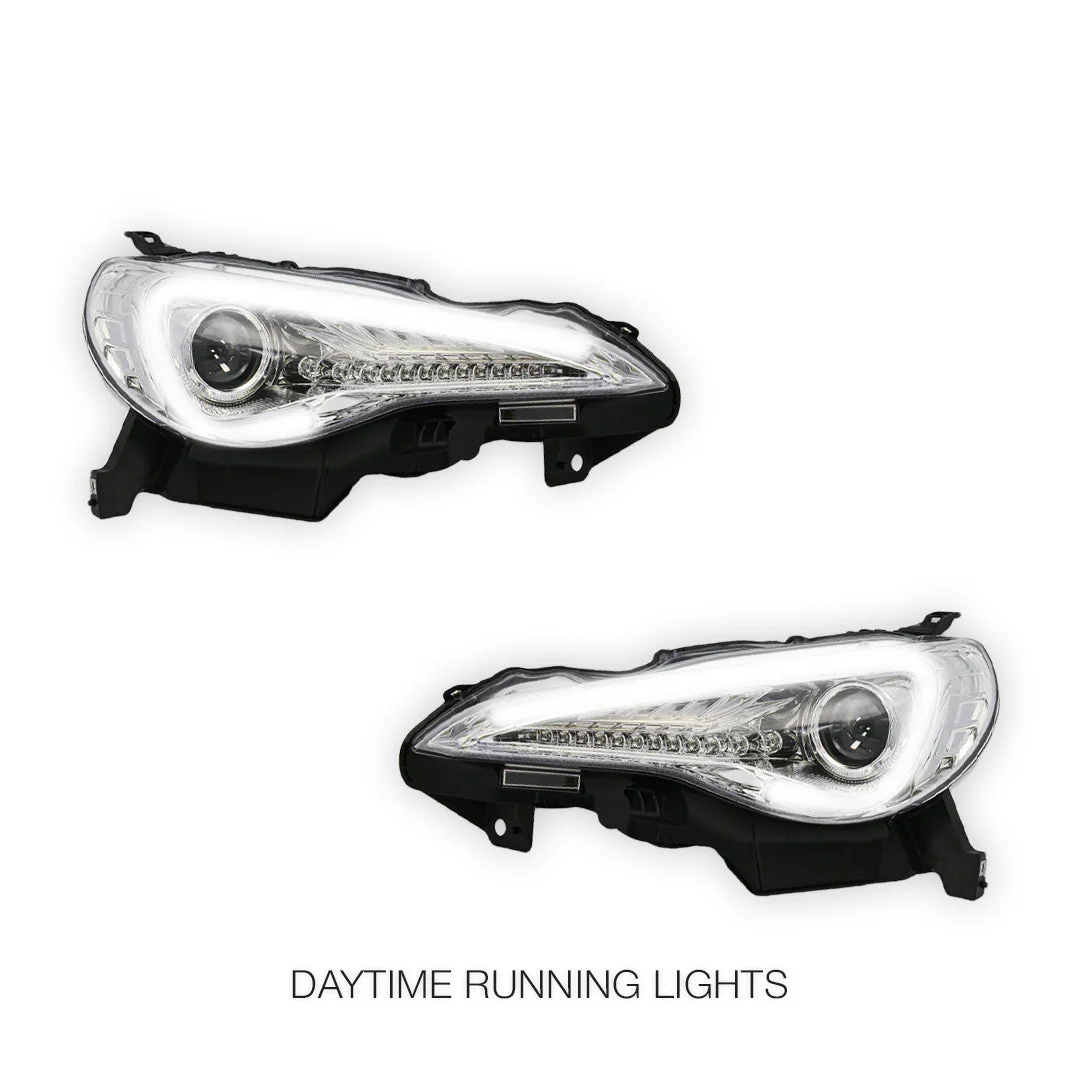 Toyota 86 1st Gen (2012 - 2020) Clear 3D LED DRL Headlights LH + RH - Image 2