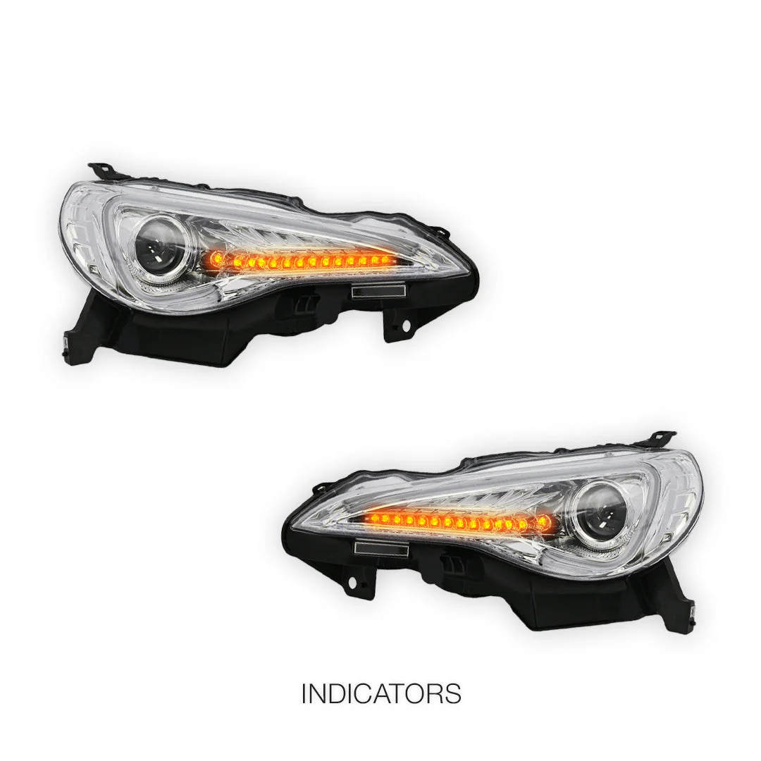 Toyota 86 1st Gen (2012 - 2020) Clear 3D LED DRL Headlights LH + RH - Image 3