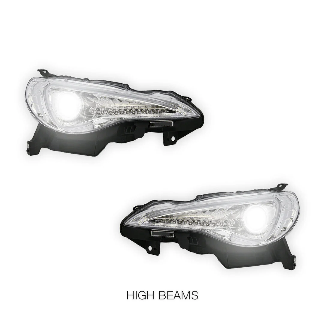 Toyota 86 1st Gen (2012 - 2020) Clear 3D LED DRL Headlights LH + RH - Image 5
