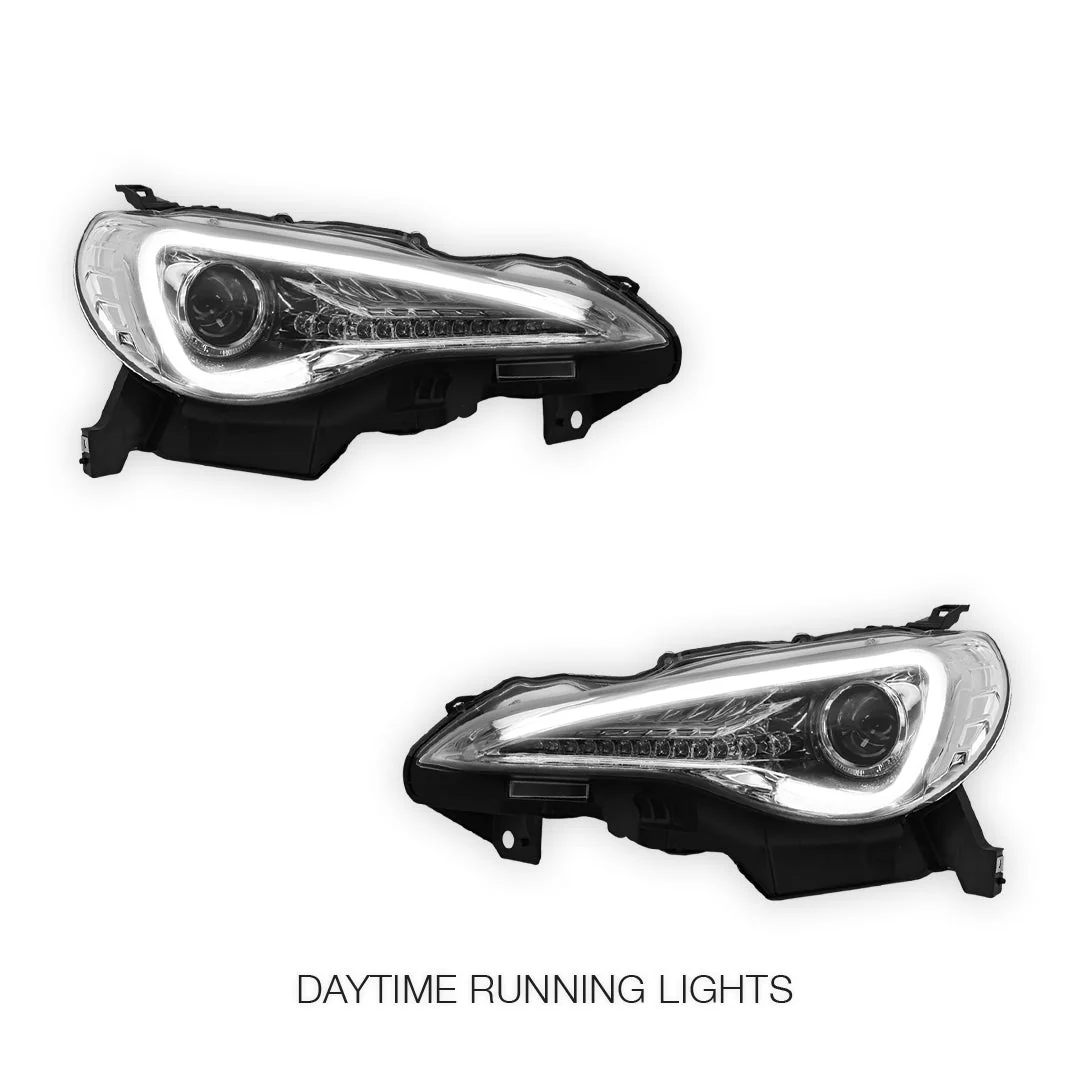 Toyota 86 1st Gen (2017 - 2020) Clear 3D LED DRL Headlights LH + RH - Image 2