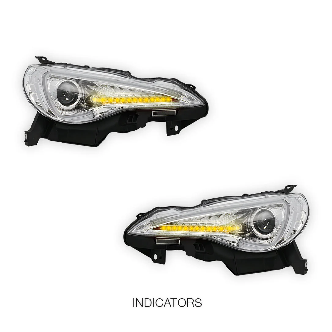 Toyota 86 1st Gen (2017 - 2020) Clear 3D LED DRL Headlights LH + RH - Image 3