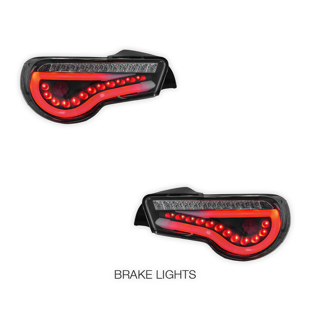 Toyota 86 / ZN6 1st Gen. (2012 - 2021) Sequential Black 3D Stripe Bar Full LED Tail Lights LH + RH - Image 2