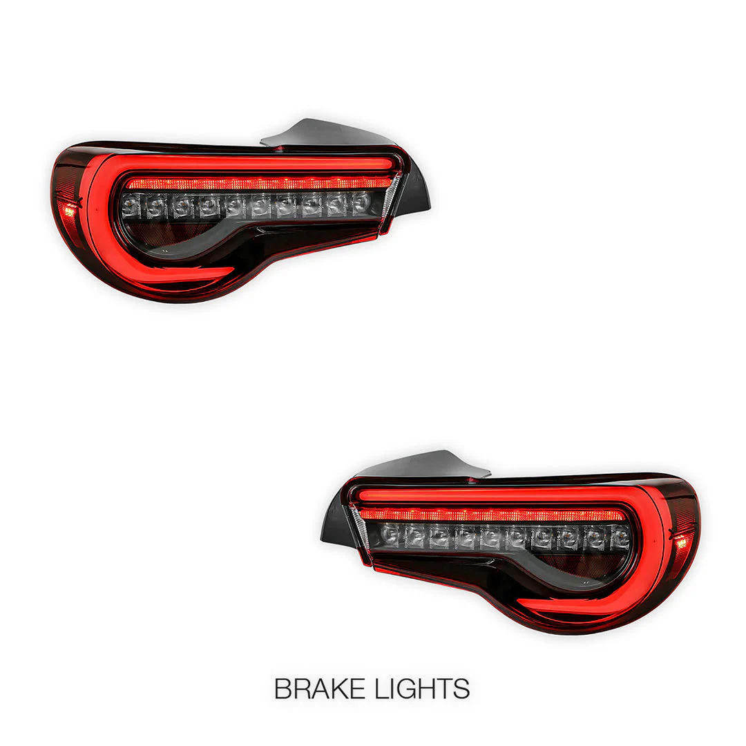 Toyota 86 / ZN6 1st Gen. (2012 - 2021) Sequential Clear Red Full LED Tail Lights LH + RH - Image 2