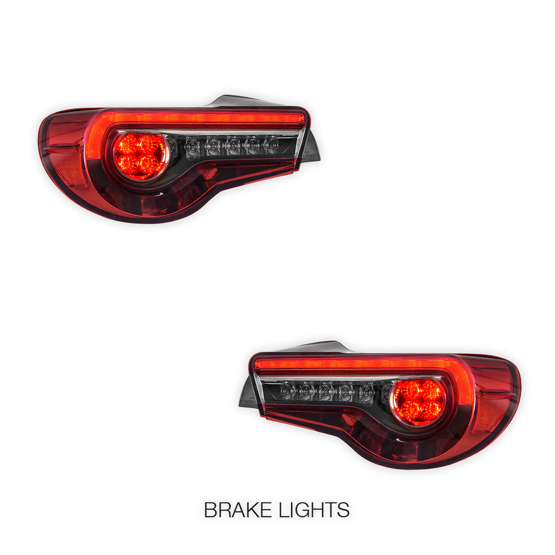 Toyota 86 / ZN6 1st Gen. (2012 - 2021) Sequential Clear Red Full LED Tail Lights LH + RH - Image 2