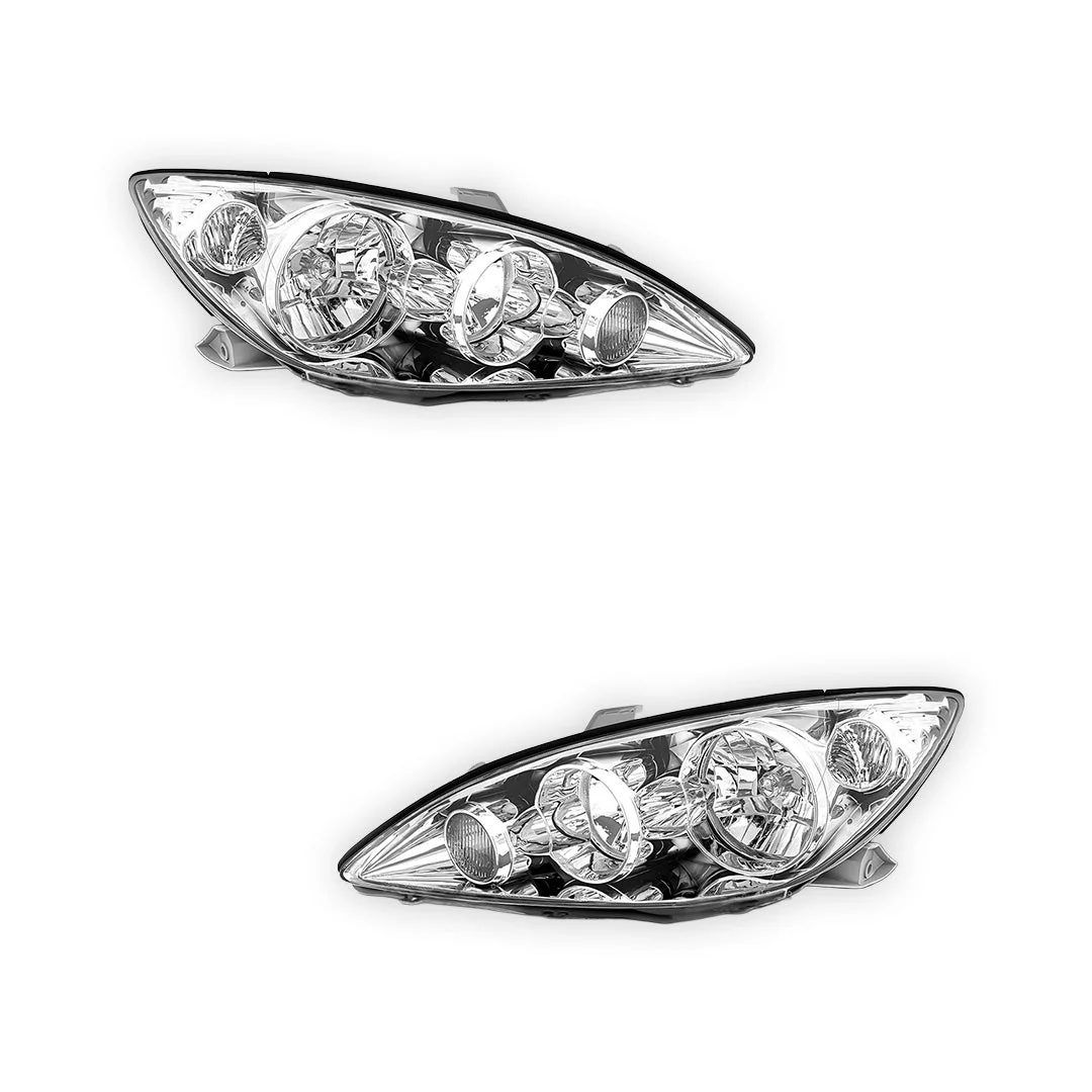 Toyota Camry CV36 (2004 - 2006) Chrome Halogen OEM Style Headlights LH + RH - Image 2
