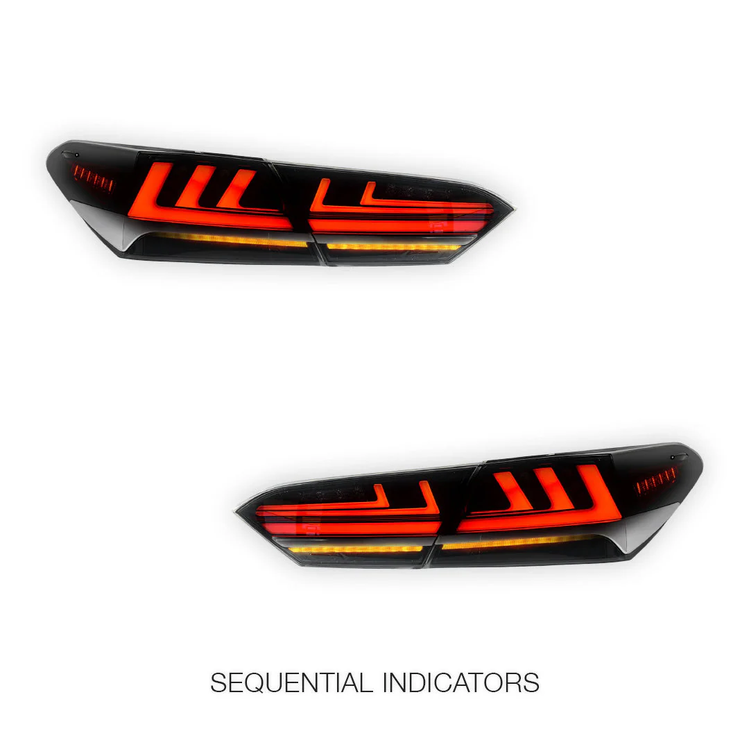 Toyota Camry XV70 (2018 - 2024) JDM Smoked Black Sequential 3D LED Stripe Bar Tail Lights LH + RH - Image 3