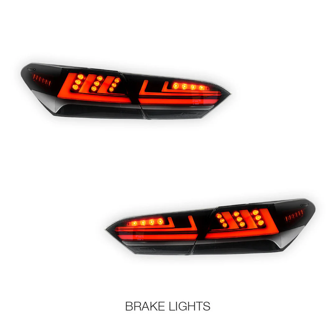 Toyota Camry XV70 (2018 - 2024) JDM Smoked Black Sequential 3D LED Stripe Bar Tail Lights LH + RH - Image 4