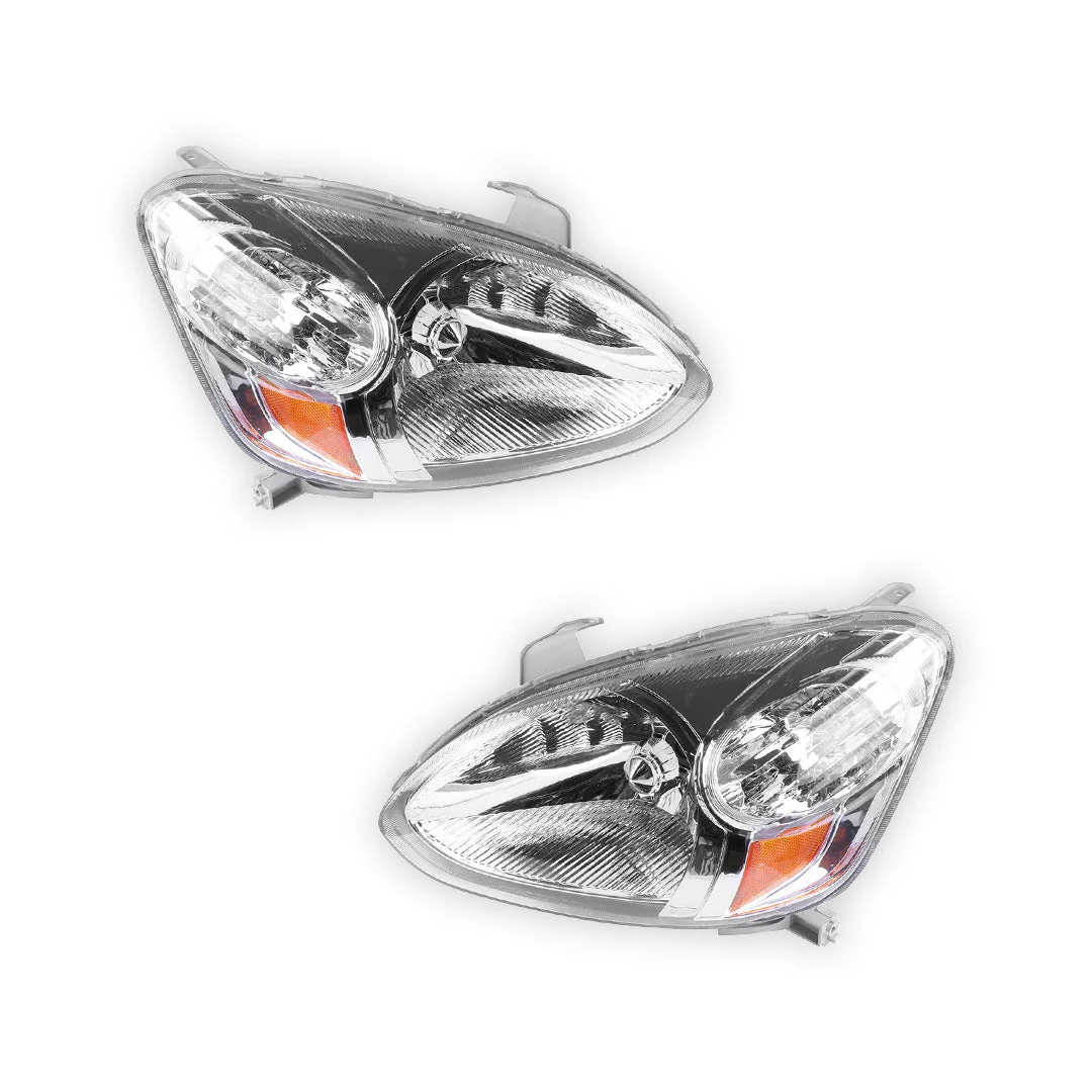 Toyota Echo JTDBT (2002 - 2005) Chrome Halogen OEM Style Headlights LH + RH - Image 2
