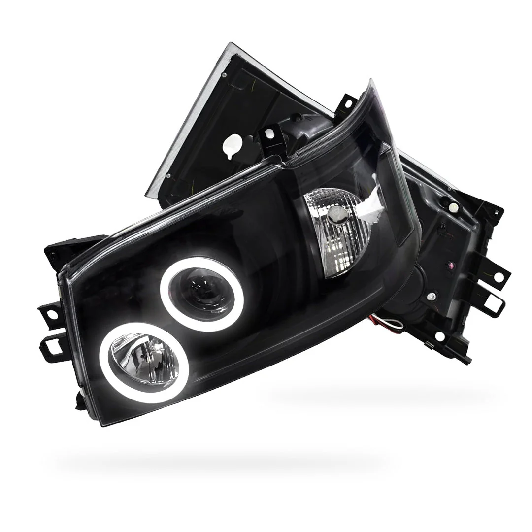 Toyota HiAce H200 (2005 - 2010) CCFL Angel-Eyes LED DRL Projector Headlights LH + RH