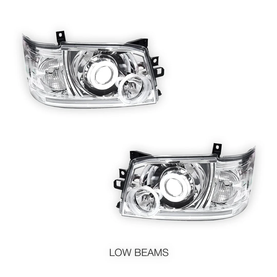 Toyota HiAce H200 (2005 - 2010) CCFL Angel-Eyes LED DRL Projector Headlights LH + RH - Image 10