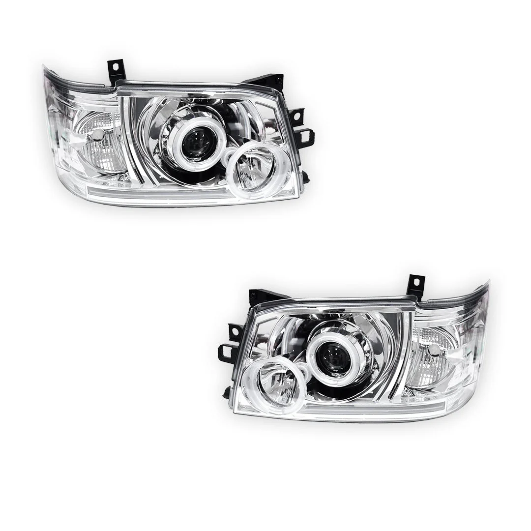 Toyota HiAce H200 (2005 - 2010) CCFL Angel-Eyes LED DRL Projector Headlights LH + RH - Image 12