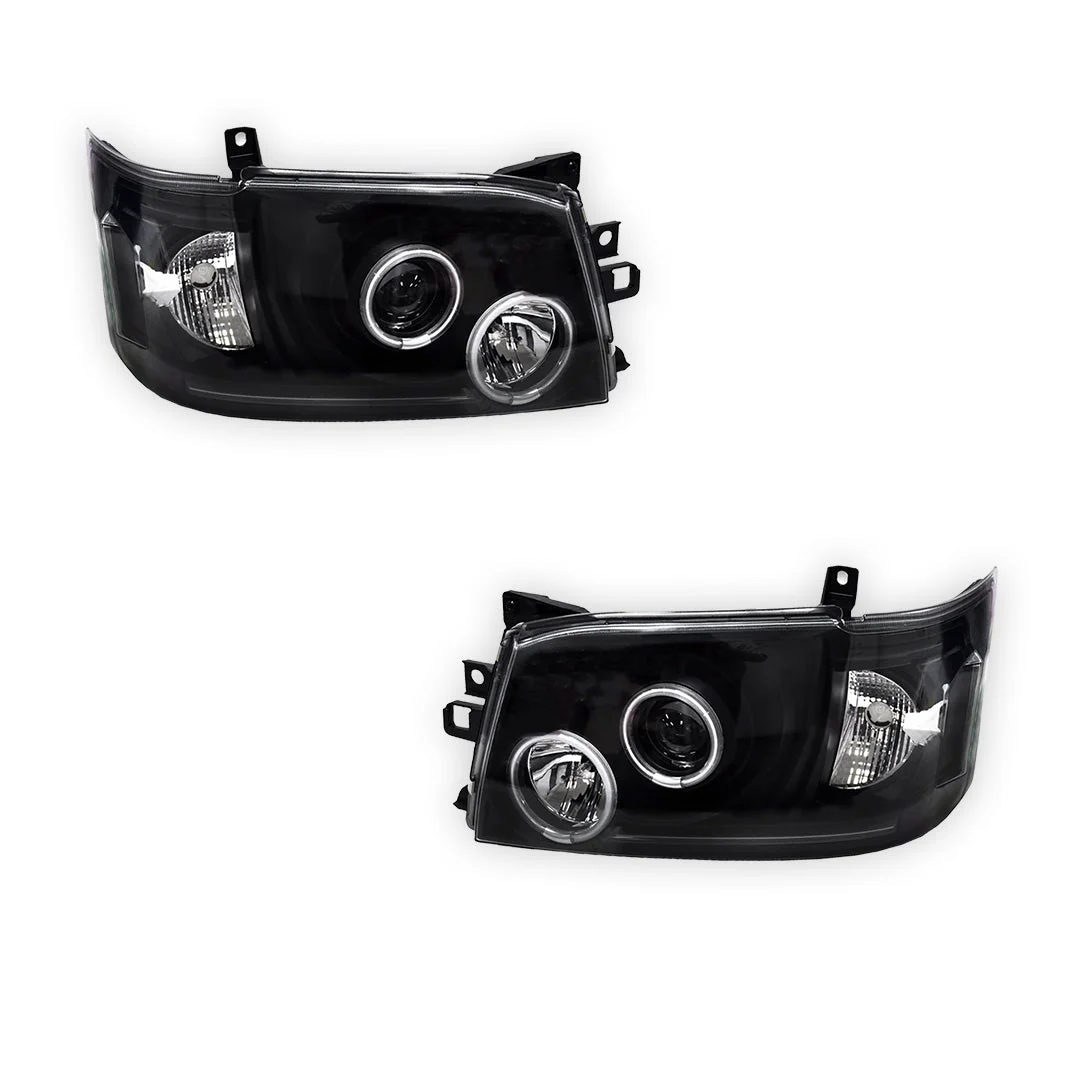 Toyota HiAce H200 (2005 - 2010) CCFL Angel-Eyes LED DRL Projector Headlights LH + RH - Image 6