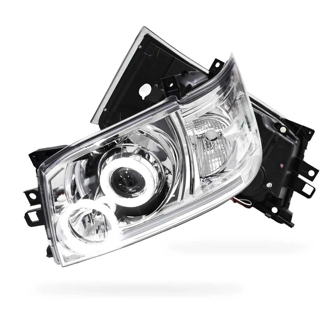 Toyota HiAce H200 (2005 - 2010) CCFL Angel-Eyes LED DRL Projector Headlights LH + RH - Image 7
