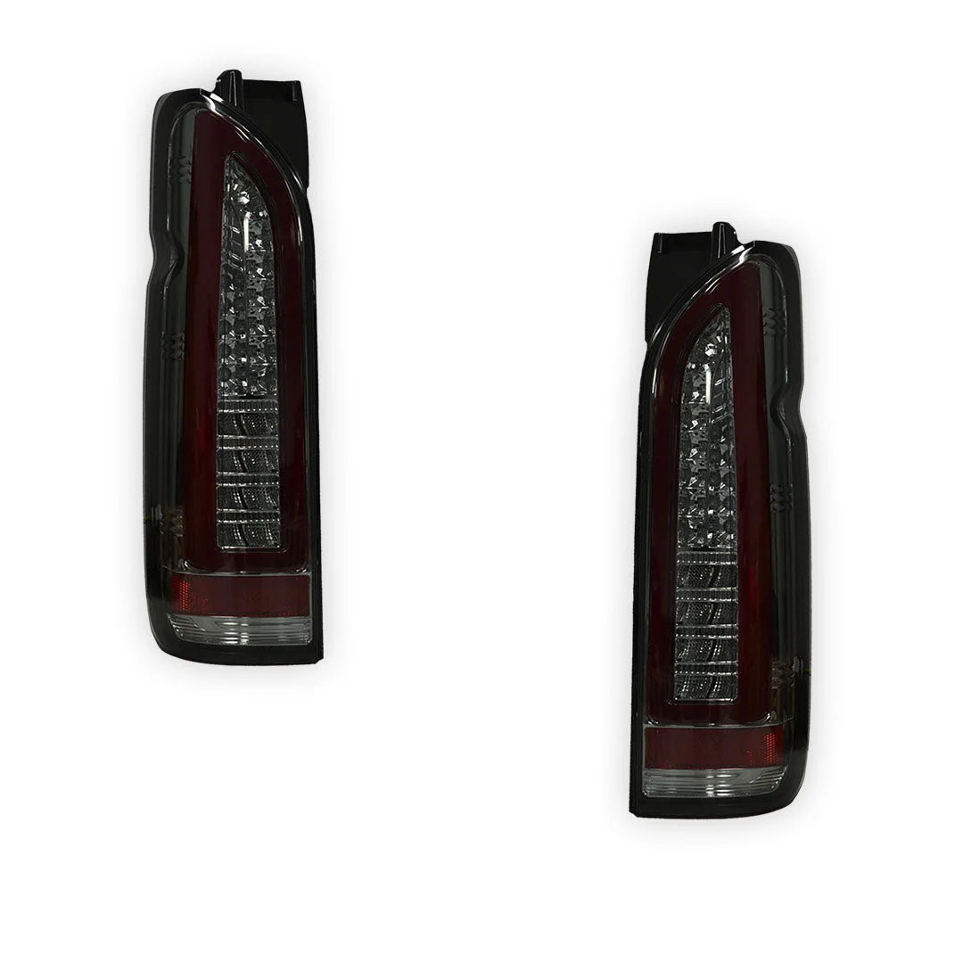 Toyota HiAce H200 (2005 - 2018) Smoked Black Full 3D LED Stripe Tail Lights LH + RH - Image 6