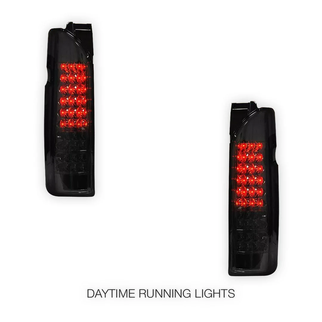 Toyota HiAce H200 (2005 - 2018) Smoked Black LED Tail Lights LH + RH - Image 2