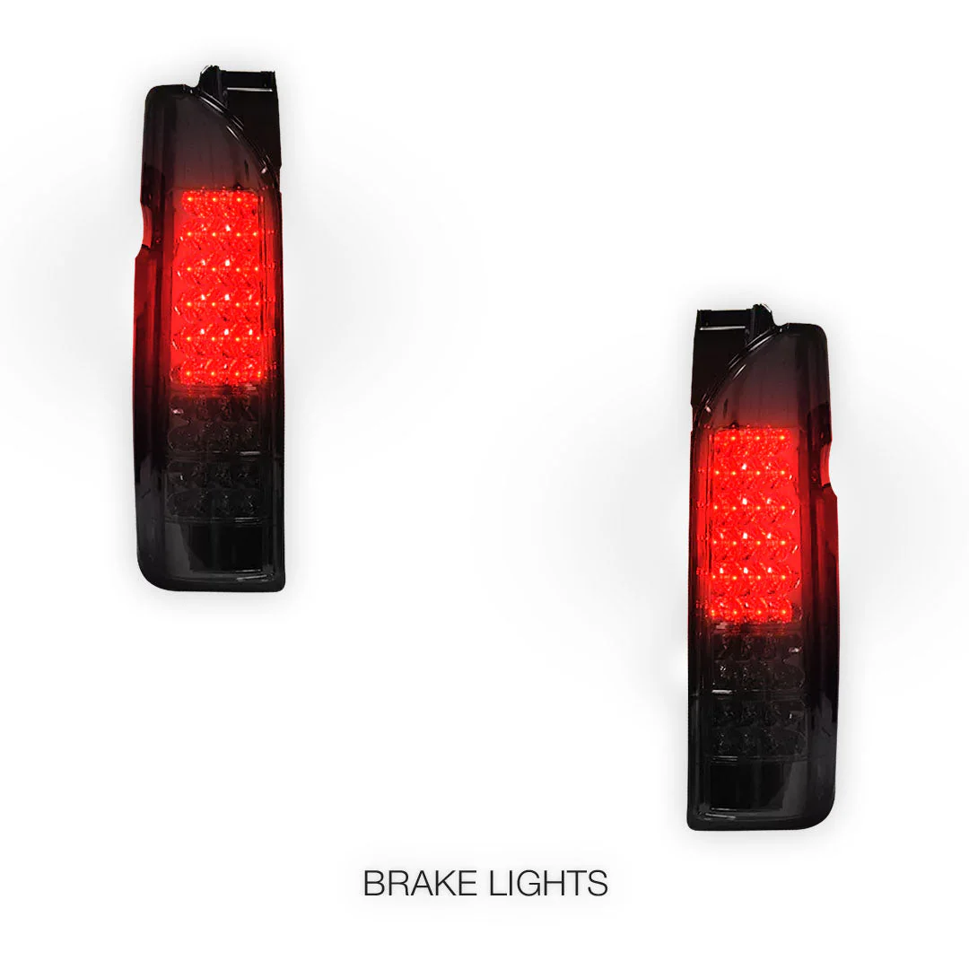 Toyota HiAce H200 (2005 - 2018) Smoked Black LED Tail Lights LH + RH - Image 4
