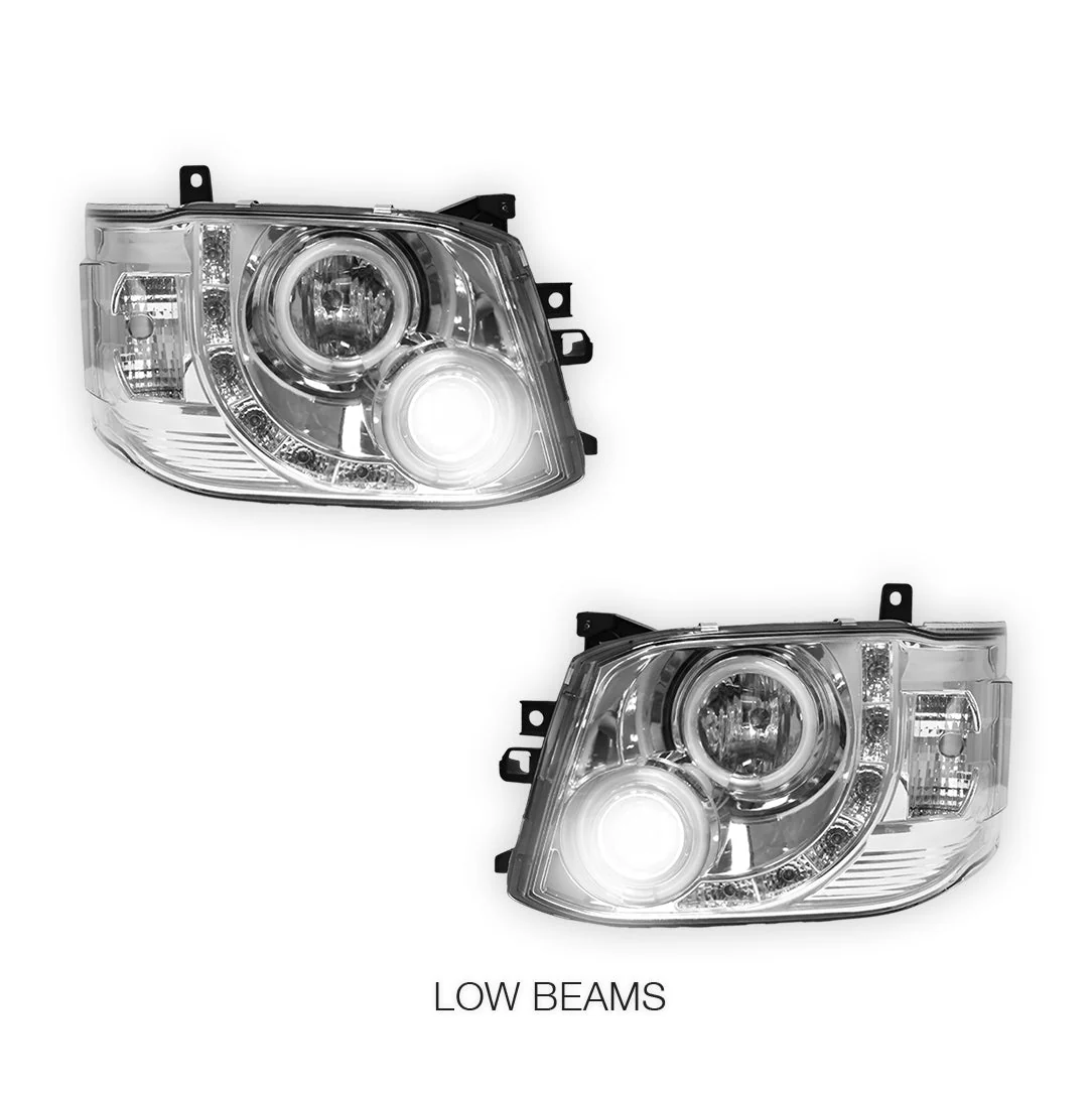 Toyota HiAce H200 (2011 - 2014) CCFL Angel-Eyes LED DRL Projector Headlights LH + RH - Image 10