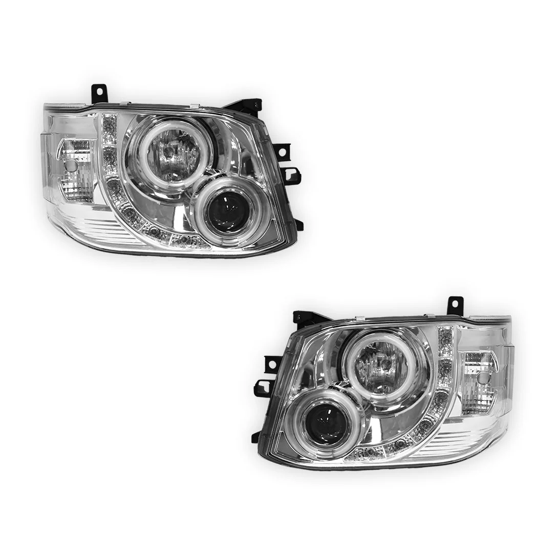Toyota HiAce H200 (2011 - 2014) CCFL Angel-Eyes LED DRL Projector Headlights LH + RH - Image 12