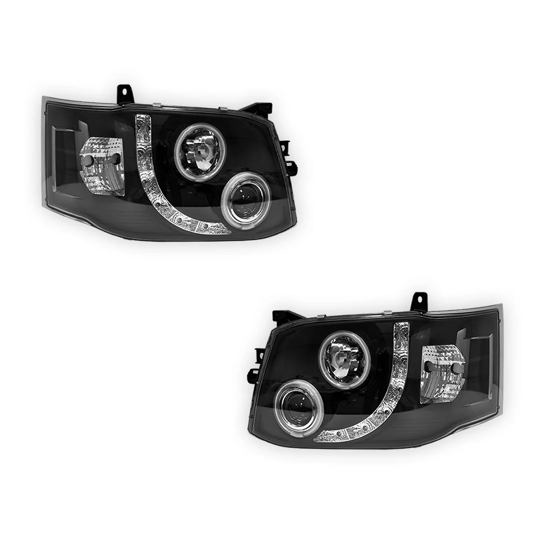 Toyota HiAce H200 (2011 - 2014) CCFL Angel-Eyes LED DRL Projector Headlights LH + RH - Image 6