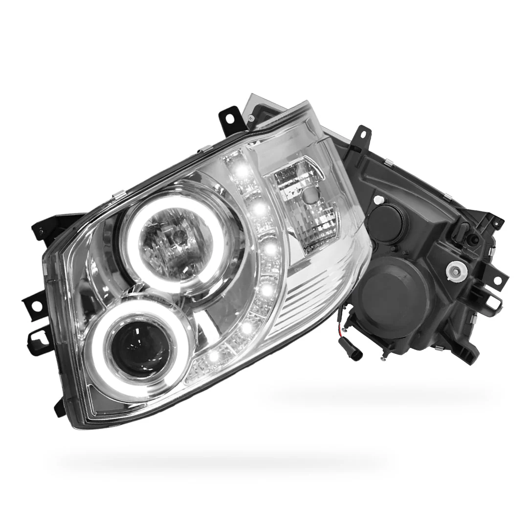Toyota HiAce H200 (2011 - 2014) CCFL Angel-Eyes LED DRL Projector Headlights LH + RH - Image 7