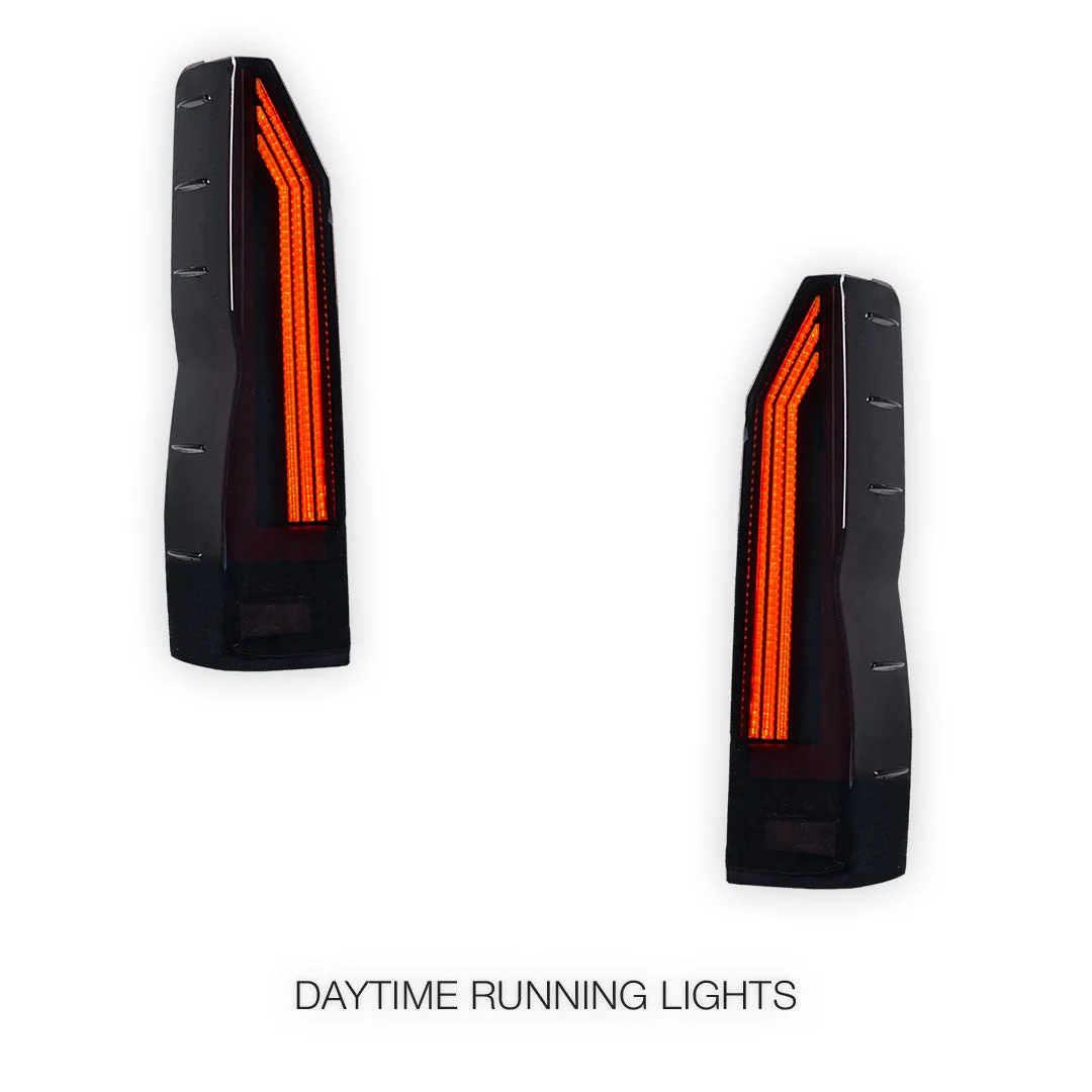 Toyota HiAce H300 (2020 - 2025) Smoked Black Sequential Full 3D LED Stripe Tail Lights LH + RH - Image 2