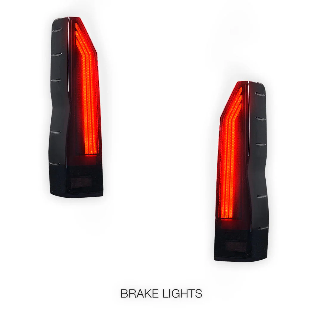 Toyota HiAce H300 (2020 - 2025) Smoked Black Sequential Full 3D LED Stripe Tail Lights LH + RH - Image 4