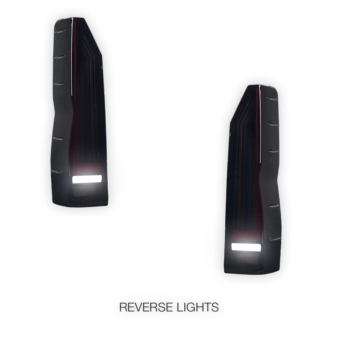 Toyota HiAce H300 (2020 - 2025) Smoked Black Sequential Full 3D LED Stripe Tail Lights LH + RH - Image 5