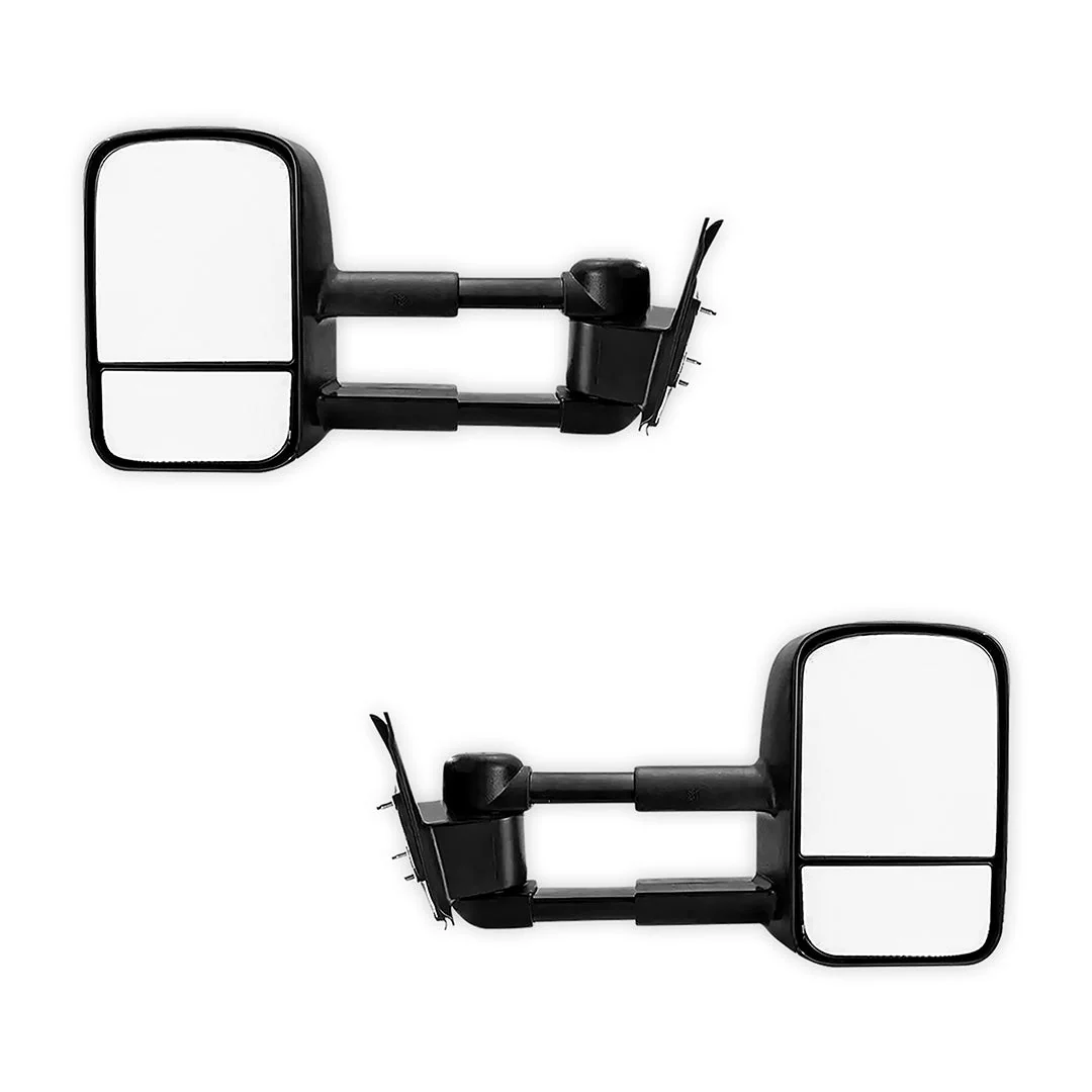Toyota HiLux (2005 - 2015) Black Extendable Towing Side Mirrors - Image 2