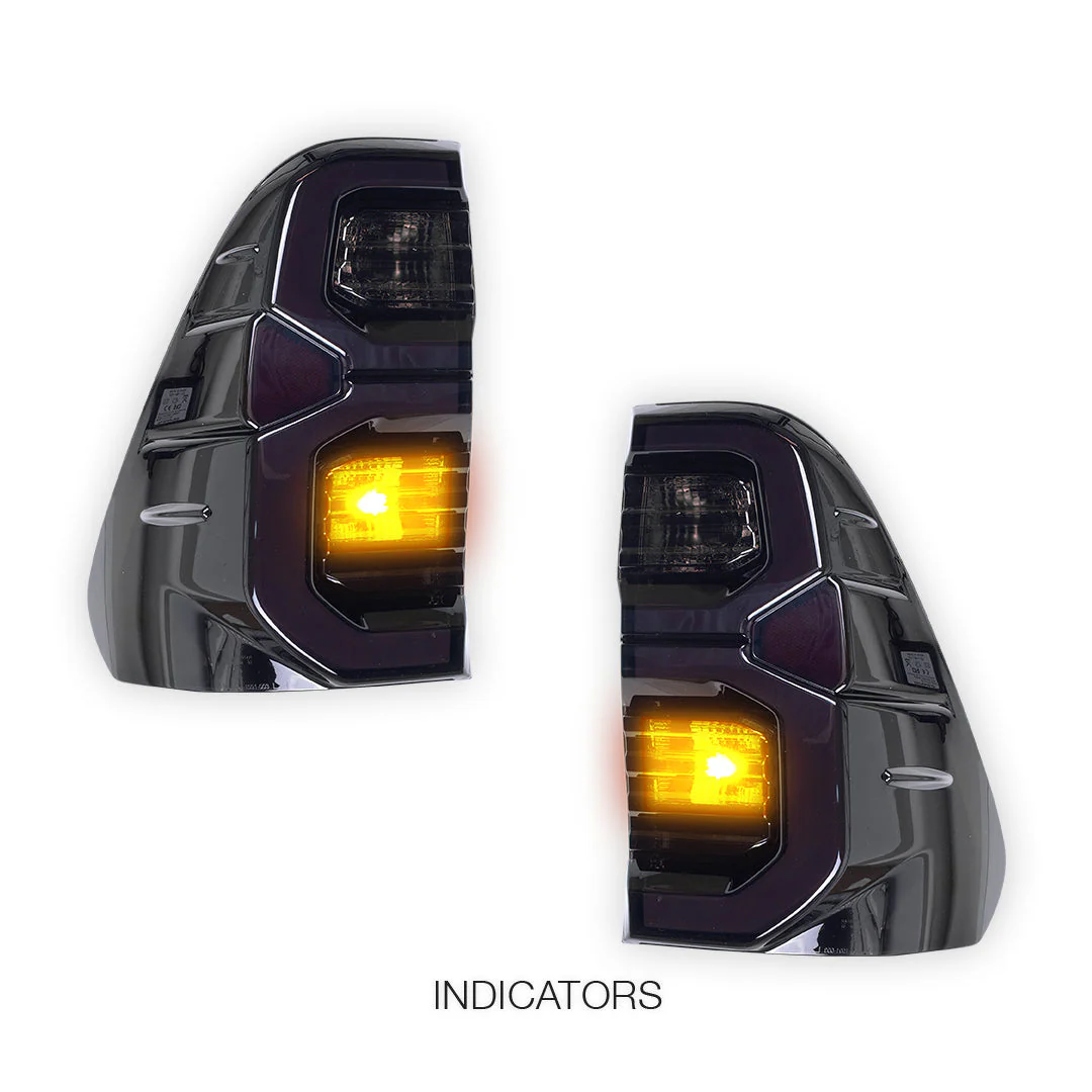 Toyota HiLux GUN126 / GUN136 (2020 - 2025) Black LED Tail Lights LH + RH - Image 5