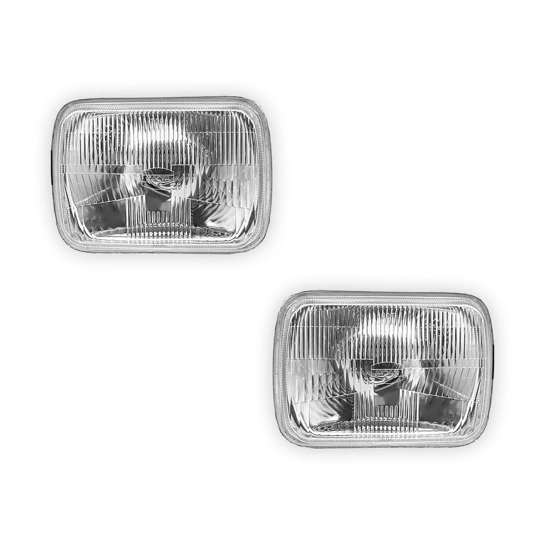 Toyota HiLux N30 / N40 / N50 / N60 (1980 - 2005) Headlights with H4 Globe Glass Lens LH + RH - Image 2