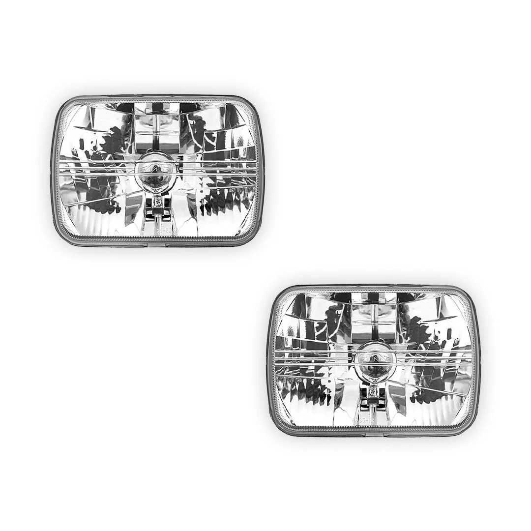 Toyota HiLux N30 / N40 / N50 / N60 (1980 - 2005) Headlights with H4 Globe Glass Lens LH + RH - Image 5