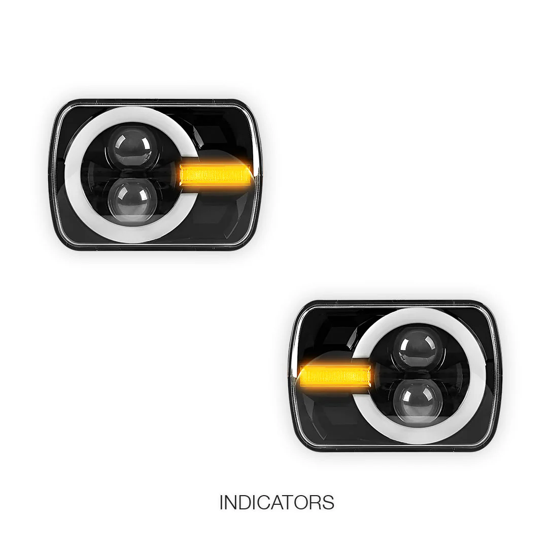 Toyota HiLux N40 / N50 / N60 (1983 - 2004) LED Headlights Halo DRL  LH + RH - Image 7
