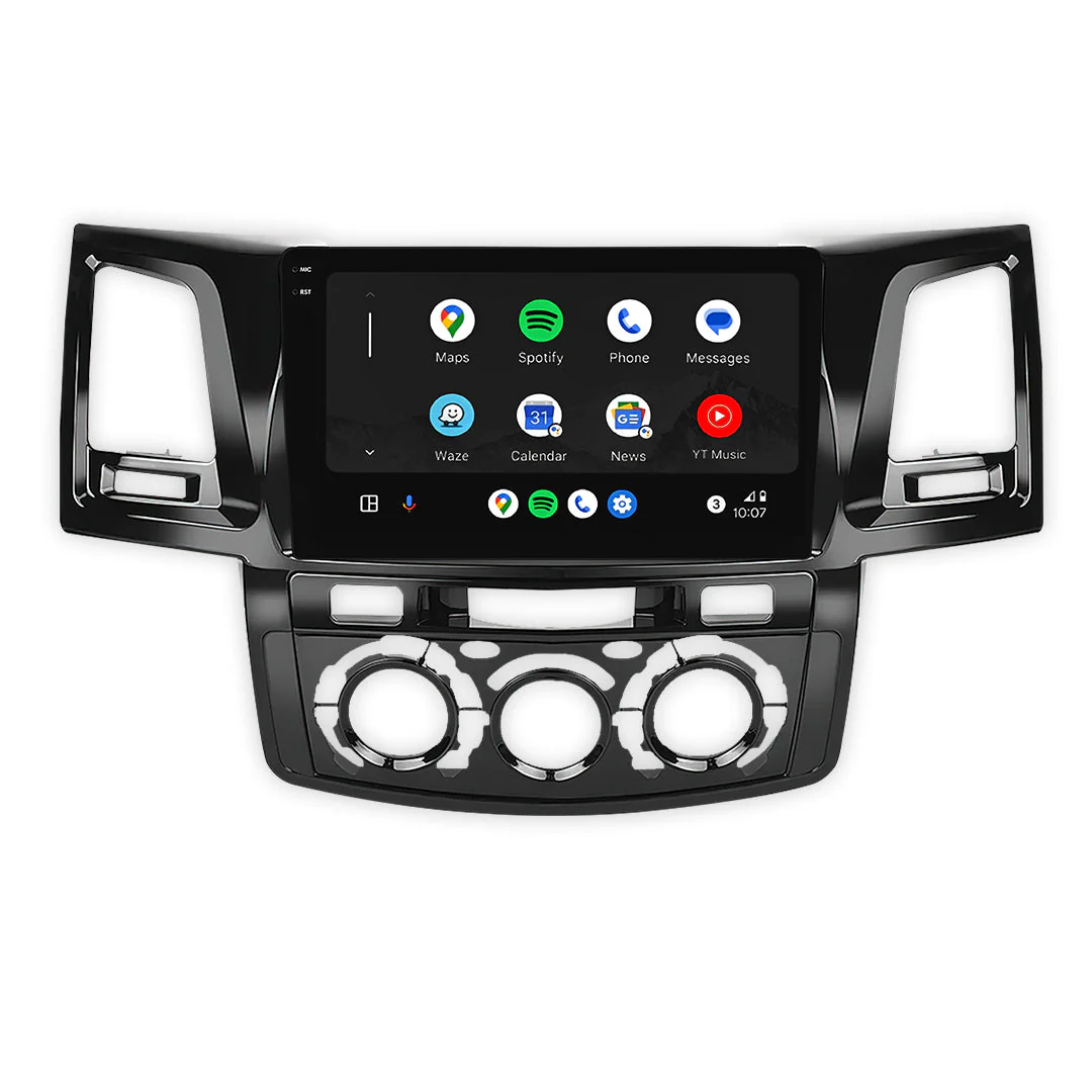 Toyota Hilux N70 (2005 - 2015) 9" 13.3" Wireless Android 15 Head Unit for Apple CarPlay / Android Auto Straight Knob AC Panel - Image 2