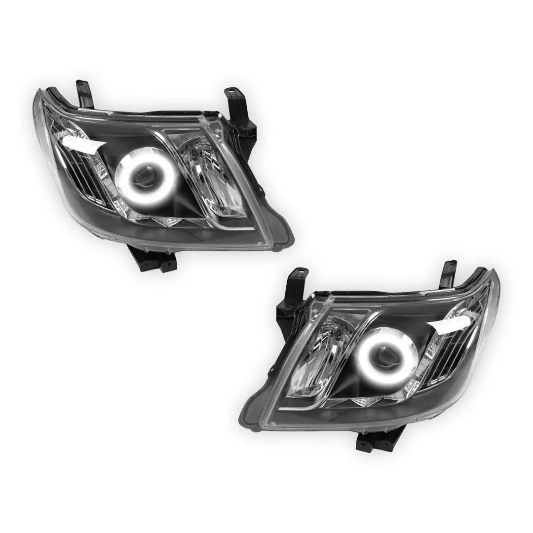 Toyota Hilux N70 (2005 - 2015) Halo Angel Eyes Projector Headlights LH + RH - Image 5