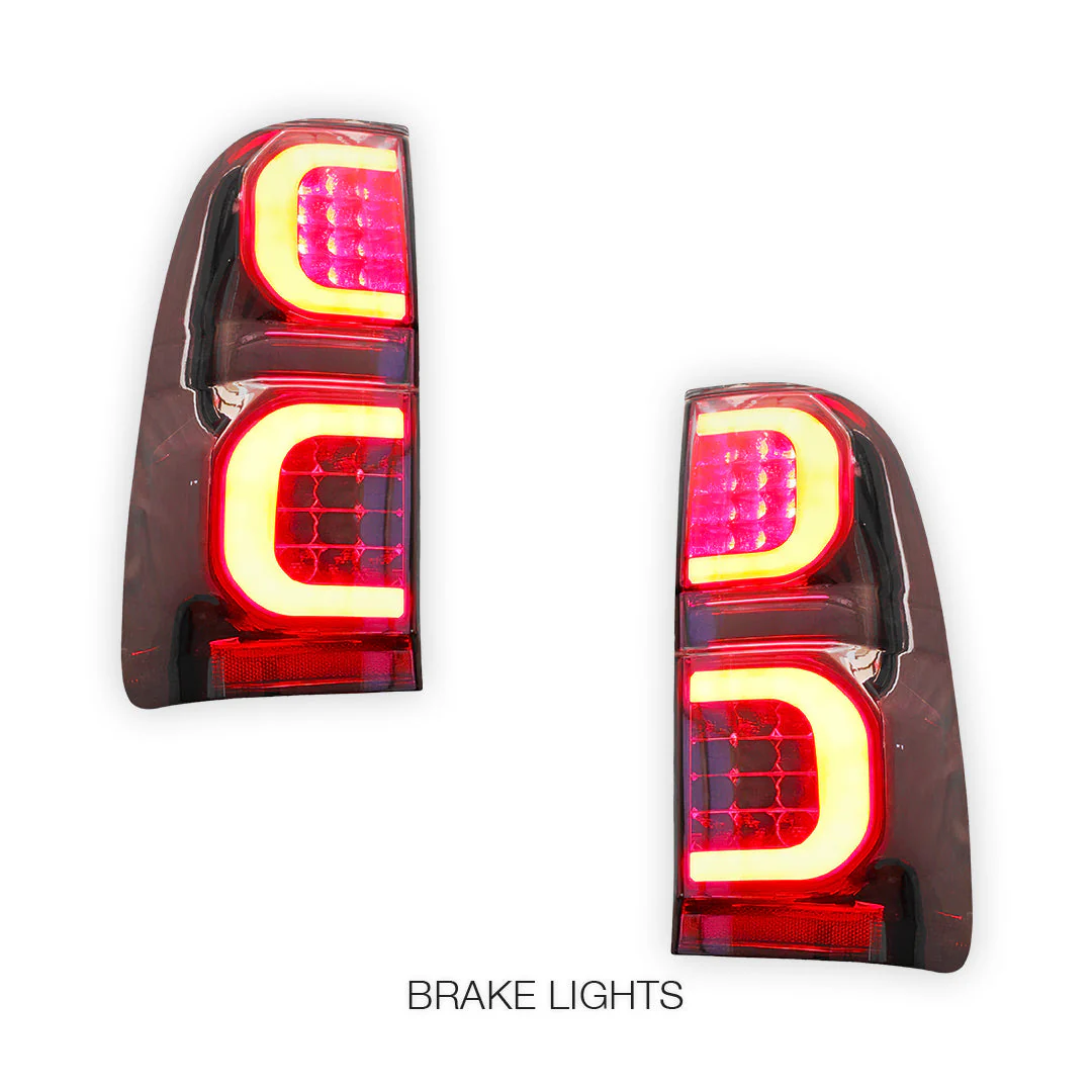 Toyota Hilux N70 (2005 - 2015) Sequential Smoked LED Tail Lights LH + RH - Image 2