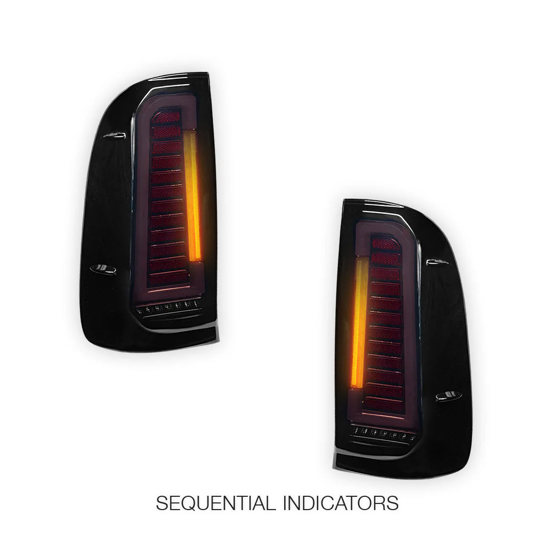 Toyota HiLux N70 / Vigo (2004 - 2015) Smoked Black Sequential Full 3D LED Tail Lights LH + RH - Image 3