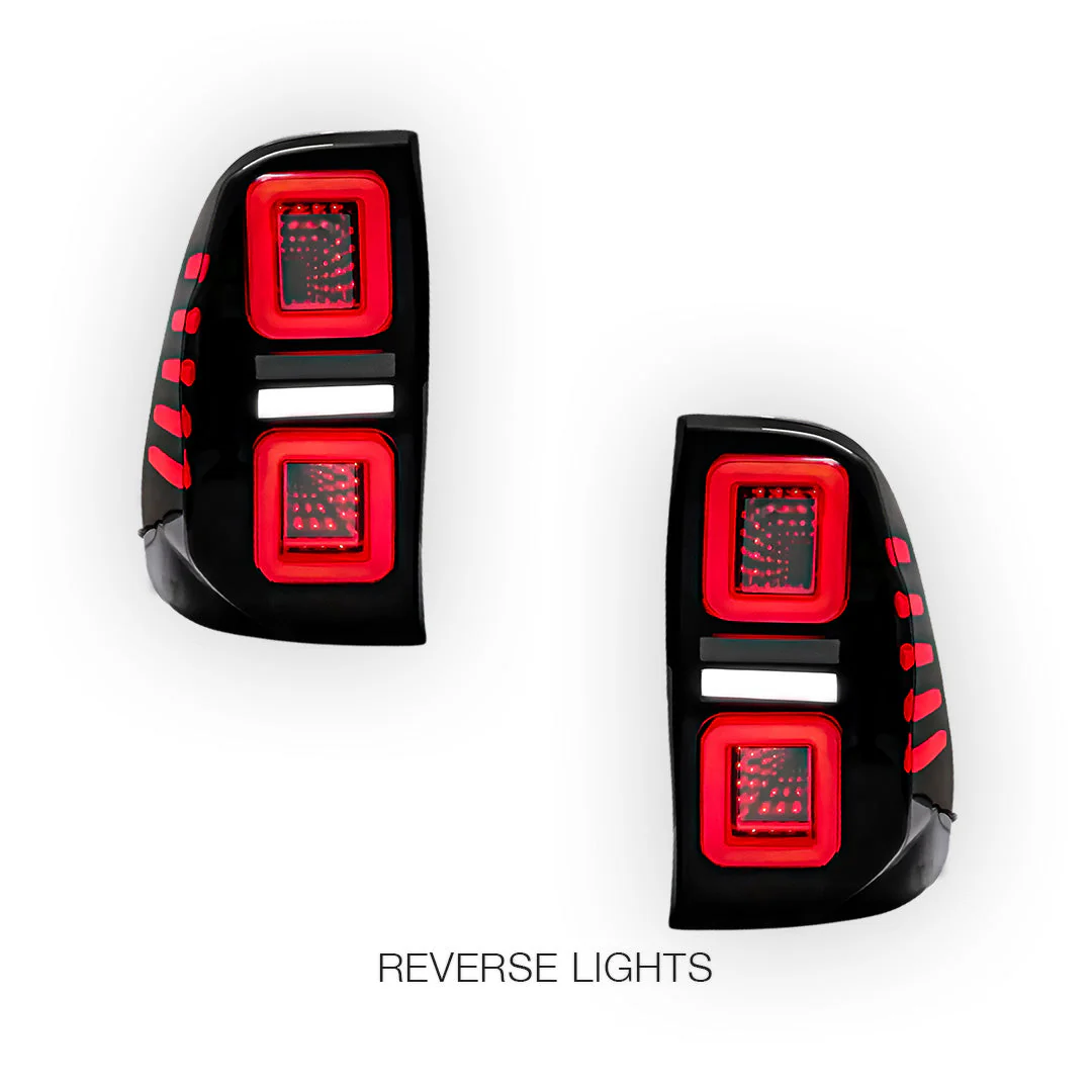 Toyota Hilux N80 (2015 - 2024) Sequential Smoked Block-Style LED Tail Lights LH + RH - Image 3
