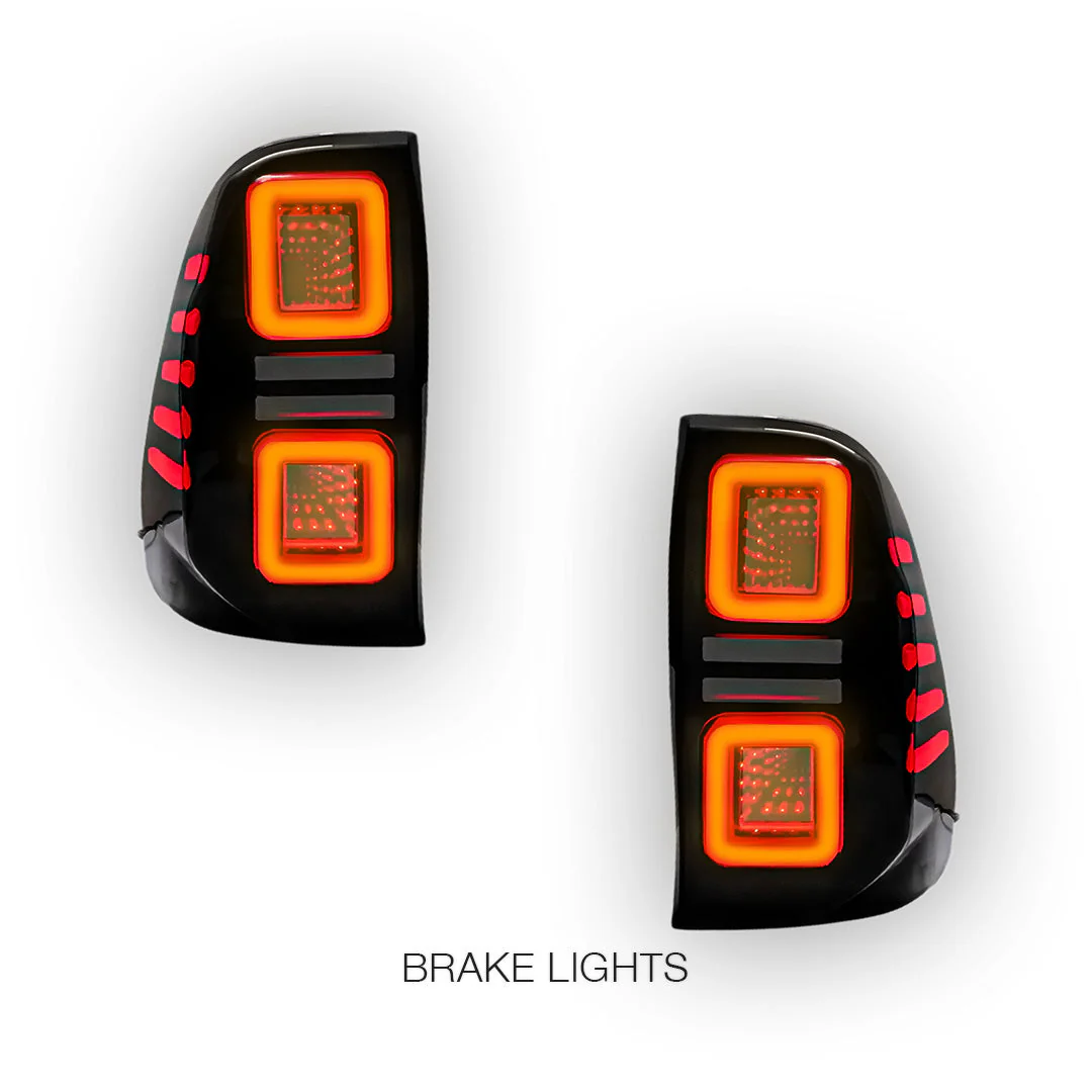 Toyota Hilux N80 (2015 - 2024) Sequential Smoked Block-Style LED Tail Lights LH + RH - Image 4